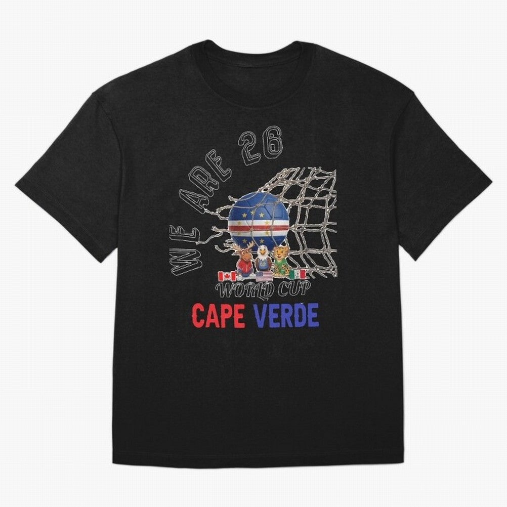 World cup 26 - Cape Verde Oversized T-Shirt Back the Journey through Global Football Passion for FIFA World Cup 2026, Inspired by Messi, Neymar and Mbappe, Portugal, Sports Nostalgia, International Competition, Famous Players and Unforgettable