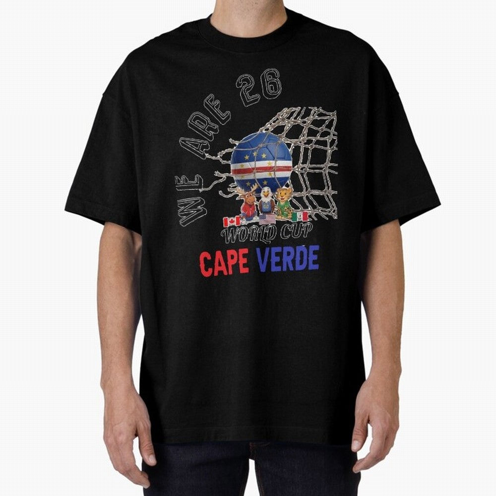 World cup 26 - Cape Verde Oversized T-Shirt Back the Journey through Global Football Passion for FIFA World Cup 2026, Inspired by Messi, Neymar and Mbappe, Portugal, Sports Nostalgia, International Competition, Famous Players and Unforgettable