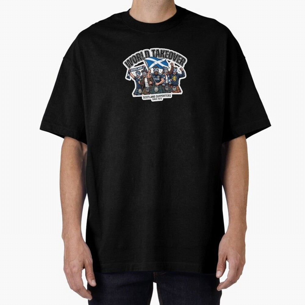 Scotland Soccer Fans Tartan Power Sticker 2026 Football Supporters Oversized T-Shirt Feel the Roar of FIFA World Cup 2026 Group Stage Filled with Haaland, France Energy, Soccer Culture, Superstar Moments, National Team Dreams and Competitive Fire;