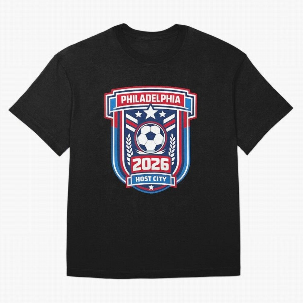 Philadelphia 2026 Soccer Host City Welcoming the World Cup Oversized T-Shirt Honor Football Greatness during Match Day Hype around FIFA World Cup 2026, Mbappe, Portugal, Spain and Germany, Soccer Culture, Superstar Moments, National Team Dreams and