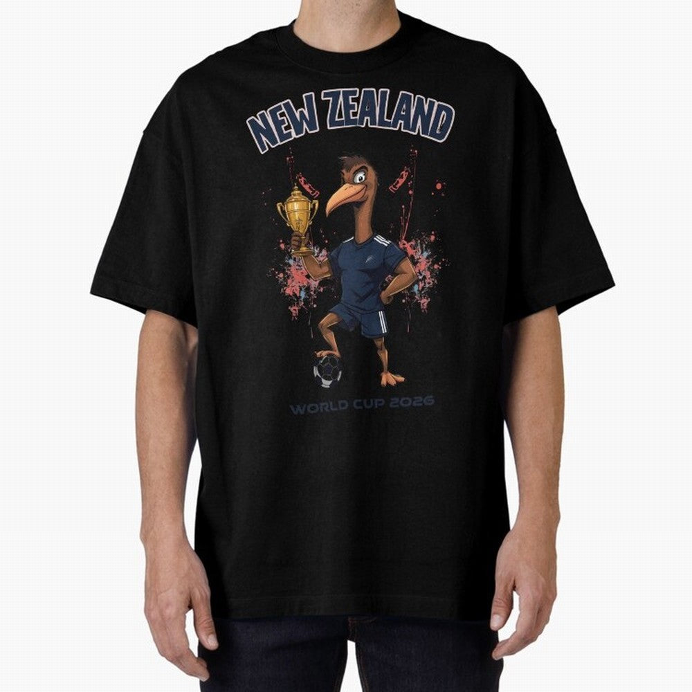 New Zealand - World Cup 2026 Oversized T-Shirt Turn Football Passion into Global Football Passion for FIFA World Cup 2026, Featuring Neymar, Haaland and Cristiano Ronaldo, England, France and Netherlands, Stadium Chants, National Pride, Trophy
