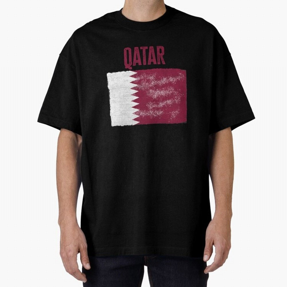 Qatar Oversized T-Shirt Make Your Look Match Global Football Passion for FIFA World Cup 2026 USA Canada Mexico, Made for Messi and Cristiano Ronaldo, England, Champion Mindset, Group Stage Buzz, Knockout Tension and Passionate Fan Culture; Perfect