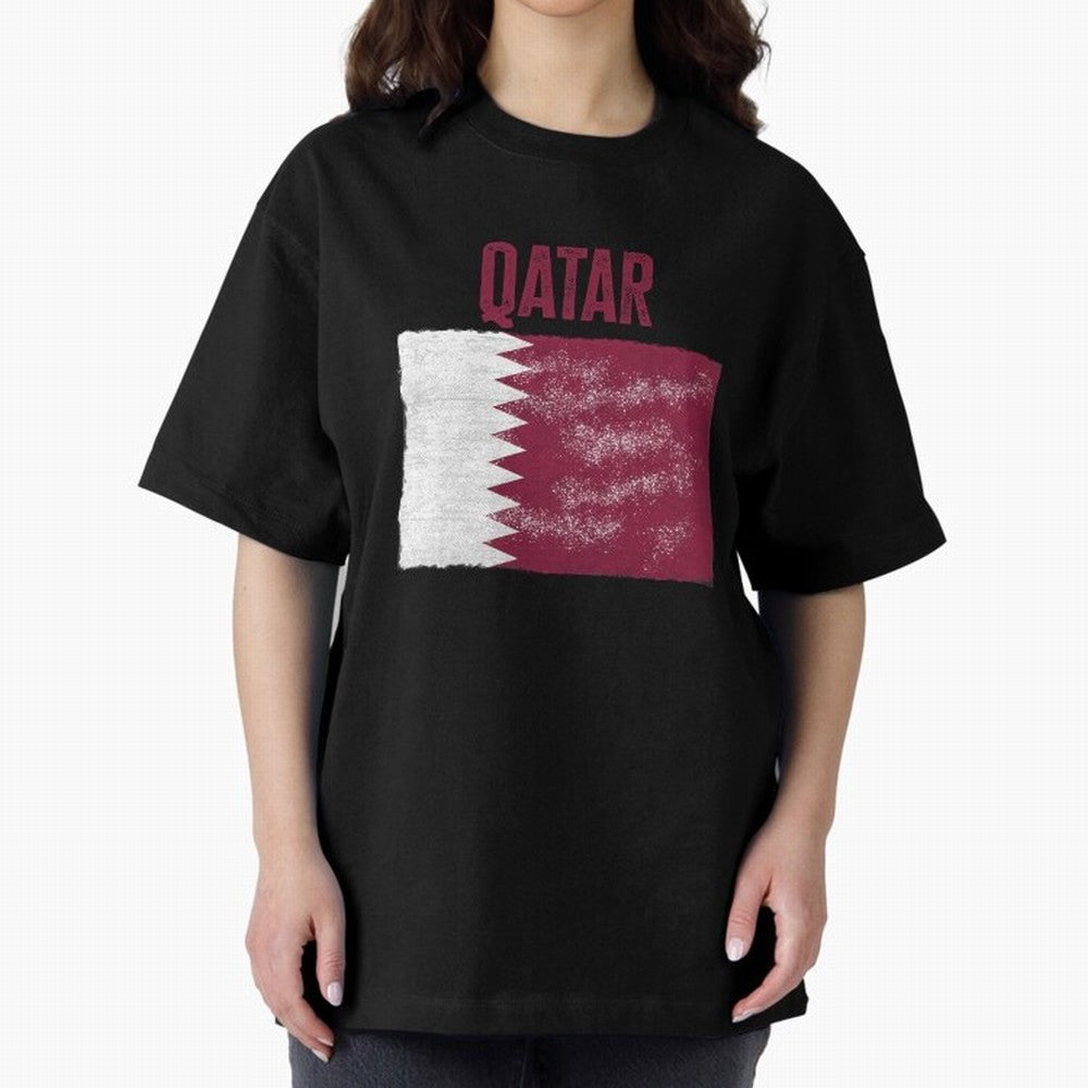 Qatar Oversized T-Shirt Make Your Look Match Global Football Passion for FIFA World Cup 2026 USA Canada Mexico, Made for Messi and Cristiano Ronaldo, England, Champion Mindset, Group Stage Buzz, Knockout Tension and Passionate Fan Culture; Perfect