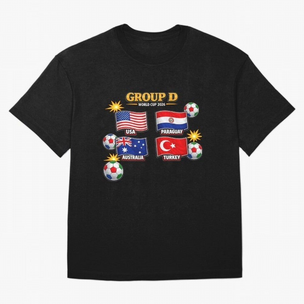 Group?D?¨C?World?Cup?2026?Flags Oversized T-Shirt Represent Match Day Hype around FIFA World Cup 2026 USA Canada Mexico, Messi and Cristiano Ronaldo, France, Tournament Hype, Historic Matchups, Family Viewing Parties and Global Sports Pride; Great