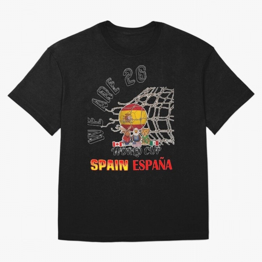 World cup 26 - Spain Oversized T-Shirt Feel the Roar of Match Day Hype around FIFA World Cup 2026 Group Stage, CR7, England and Germany, Goal Celebration Energy, Supporter Heritage, Football Icons and Worldwide Tournament Joy; Ideal for Fans Who