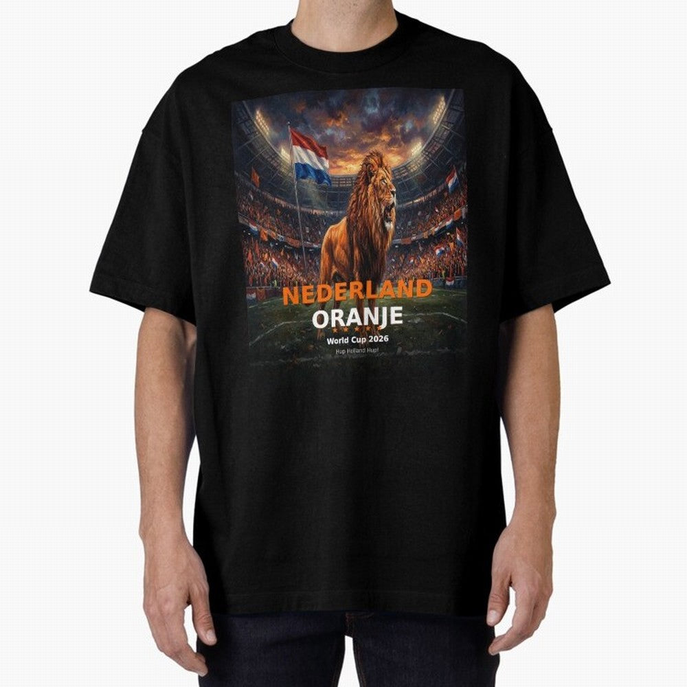 Nederland Oranje - World Cup 2026 Soccer Fan Tee Oversized T-Shirt Make Every Kick Count in FIFA World Cup 2026 USA Canada Mexico for Fans of Neymar, Haaland and Cristiano Ronaldo and Portugal, Bringing Fan Favorite Moments, National Team Passion,