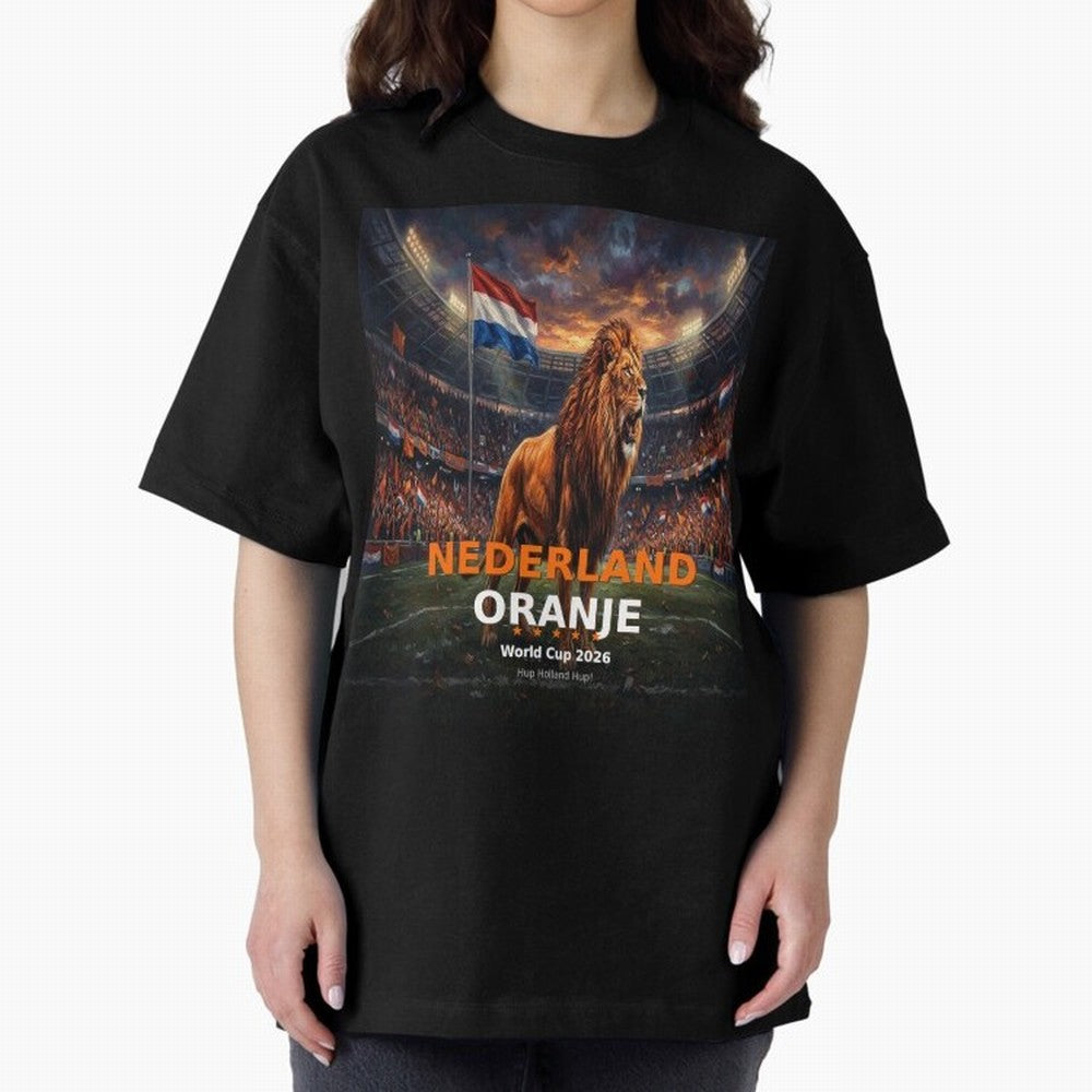 Nederland Oranje - World Cup 2026 Soccer Fan Tee Oversized T-Shirt Make Every Kick Count in FIFA World Cup 2026 USA Canada Mexico for Fans of Neymar, Haaland and Cristiano Ronaldo and Portugal, Bringing Fan Favorite Moments, National Team Passion,