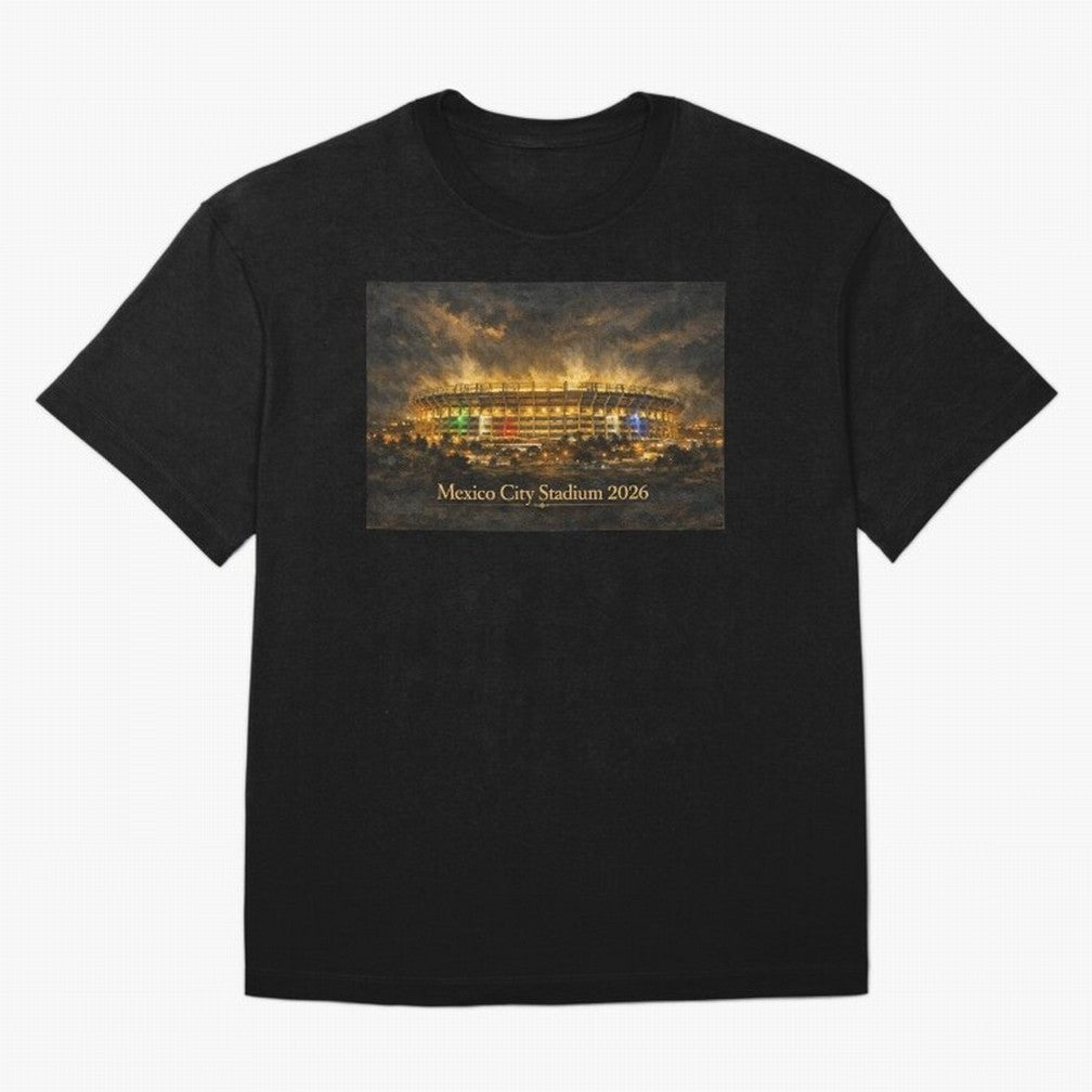 Mexico City Stadium at Night Oversized T-Shirt Celebrate Global Passion for Match Day Hype around FIFA World Cup 2026 Group Stage, Neymar, England and Germany, Football Passion, Legendary Performances, Festival Vibes and Supporter Community; Made