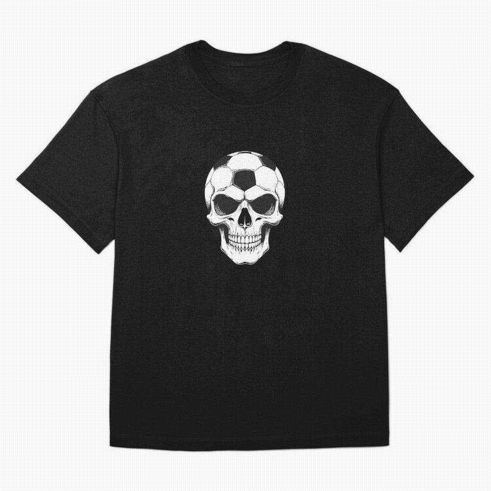 Soccer Skull in Goal Net - Dark Soccer Death Goal Oversized T-Shirt Celebrate Football Heritage in FIFA World Cup 2026 Spirit, Capturing Brazil, CR7, Football Festival Excitement, Trophy Ambitions, Country Rivalries and Star Player Buzz; Perfect