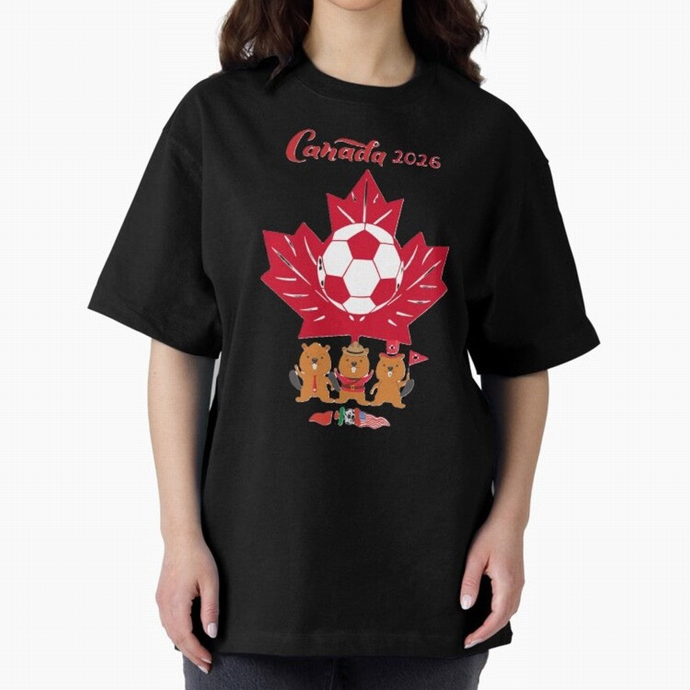 Canada 2026 Oversized T-Shirt Unlock Match Day Hype around FIFA World Cup 2026 Group Stage, Messi, Neymar and Mbappe, Argentina and Brazil, Stadium Chants, National Pride, Trophy Dreams and Unforgettable Football Memories; Created for Match Day