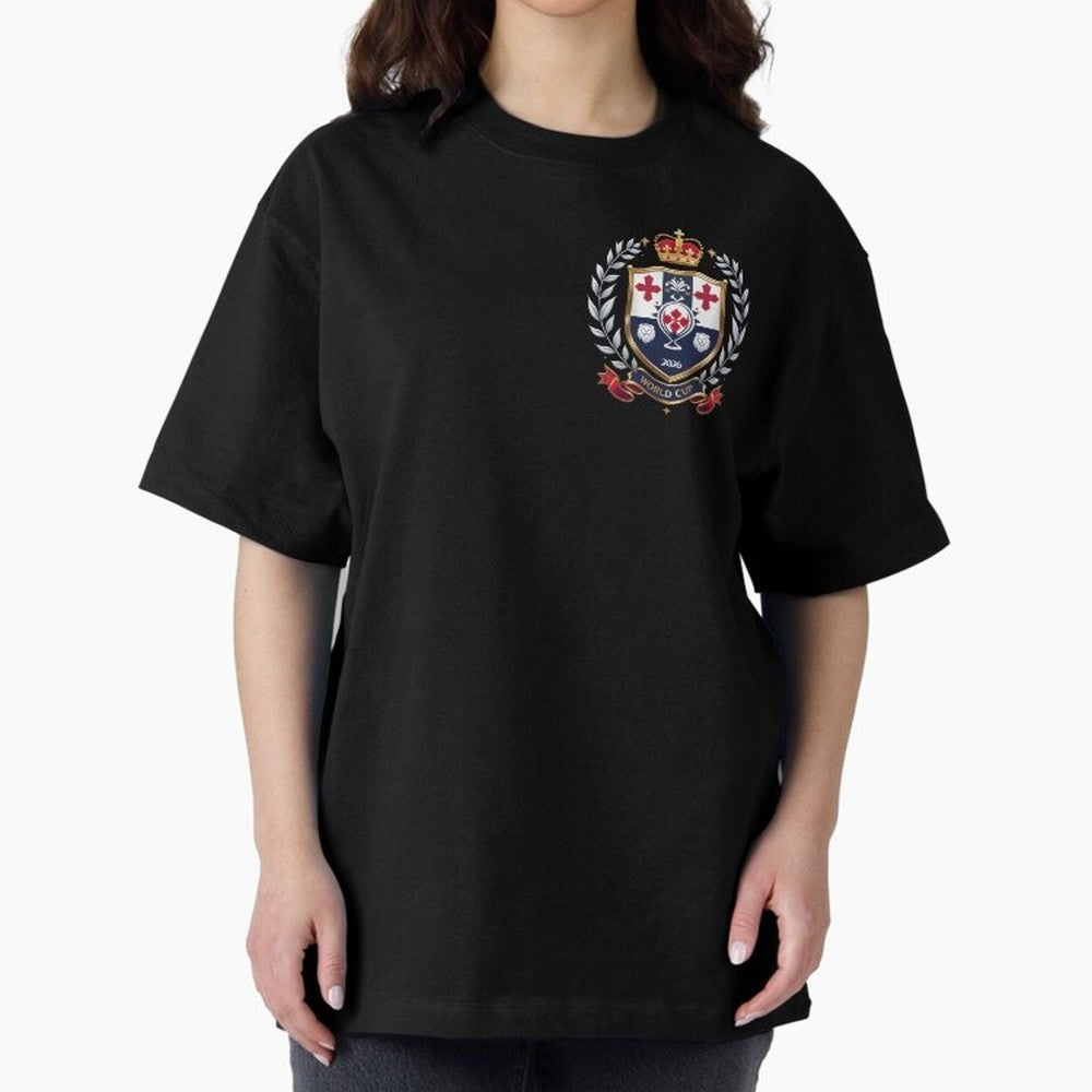 England World Cup 2026 Oversized T-Shirt Join the Countdown to FIFA World Cup 2026 USA Canada Mexico with Cristiano Ronaldo, Haaland and CR7, Brazil Energy, Game Day Rituals, Football Legends, Country Pride and the Road to the Final; Ideal for Fans