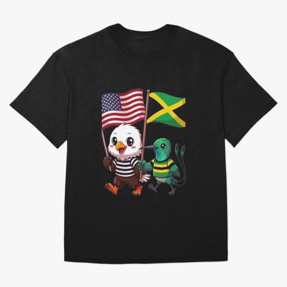 The American eagle and its friend, the Jamaican hummingbird Oversized T-Shirt Bring Stadium Energy to Match Day Hype around FIFA World Cup 2026 USA Canada Mexico, Haaland and Mbappe, Brazil, Goal Celebration Energy, Supporter Heritage, Football