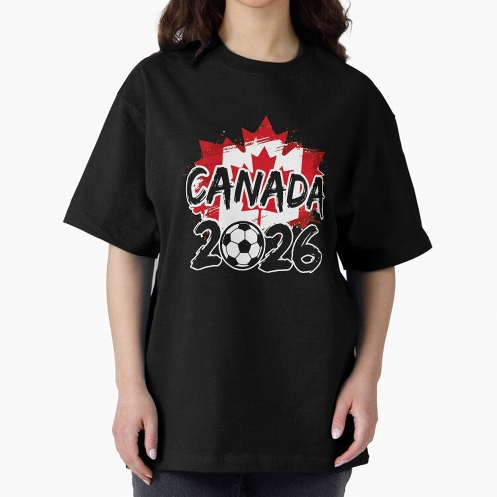 Canada World Cup 2026 Soccer Fan Game Day T-Shirt_86605883 Oversized T-Shirt Show Your Stadium Side during FIFA World Cup 2026 for Fans of Haaland and Argentina and Brazil, Bringing Worldwide Fan Energy, Dramatic Goals, Stadium Lights and