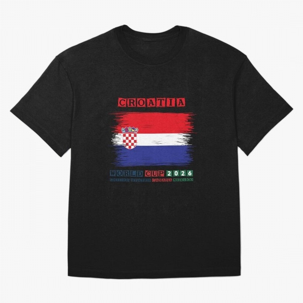 CROATIA WORLD CUP 2026 Oversized T-Shirt Bring Supporter Culture to Global Football Passion for FIFA World Cup 2026, Celebrating Messi, Neymar and Mbappe, Portugal, Spain and Germany, Football Passion, Legendary Performances, Festival Vibes and