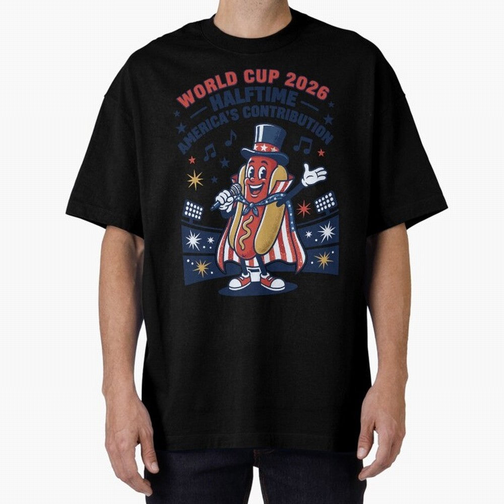 World Cup 2026 Halftime ¡ª America's Contribution V2 Oversized T-Shirt Cheer through Every Moment of the FIFA World Cup 2026 USA Canada Mexico Journey through Messi, Neymar and Mbappe Highlights, Germany Pride, Match Day Excitement, Supporter