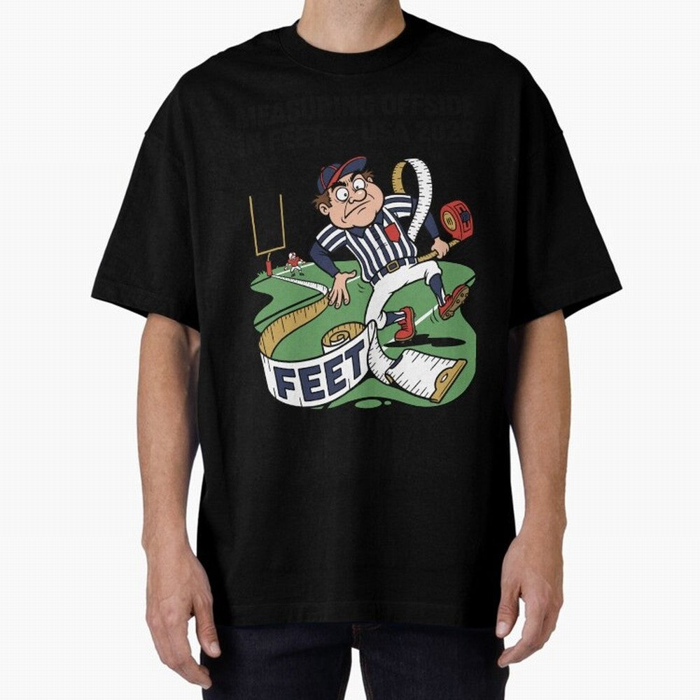 Measuring Offside in Feet ¡ª USA 2026 V2 Oversized T-Shirt Refresh FIFA World Cup 2026 Group Stage Spirit, with Germany, Cristiano Ronaldo, Haaland and CR7, Championship Spirit, Famous Goals, Roaring Crowds and International Football Unity; Ideal