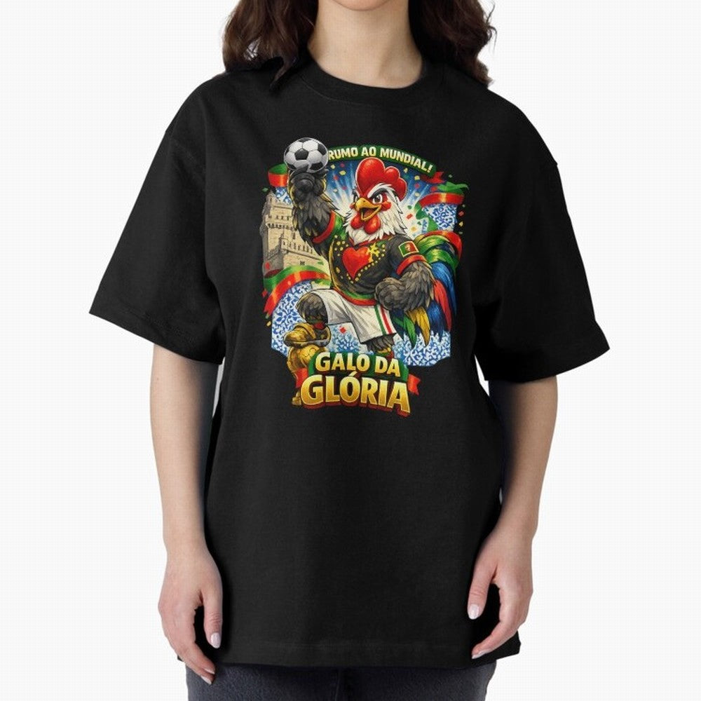 Portugal Rooster World Cup 2026 Fan Art Oversized T-Shirt Feel International Energy from the FIFA World Cup 2026 Journey through Messi, Neymar and Mbappe Highlights, Spain and Netherlands Pride, Stadium Chants, National Pride, Trophy Dreams and