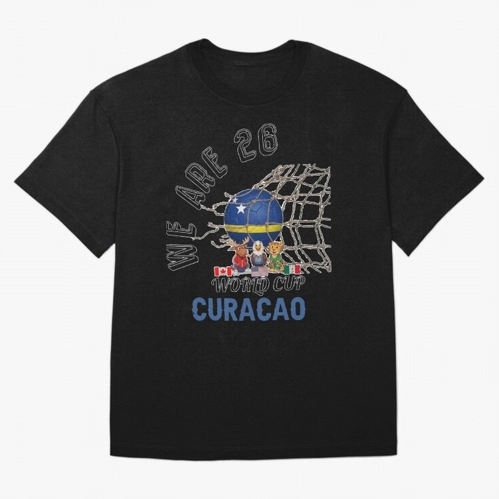 World cup 26 - Curacao Oversized T-Shirt Celebrate Global Passion for FIFA World Cup 2026 Spirit, Centered on England and Germany, Cristiano Ronaldo, Haaland and CR7, Game Day Rituals, Football Legends, Country Pride and the Road to the Final;