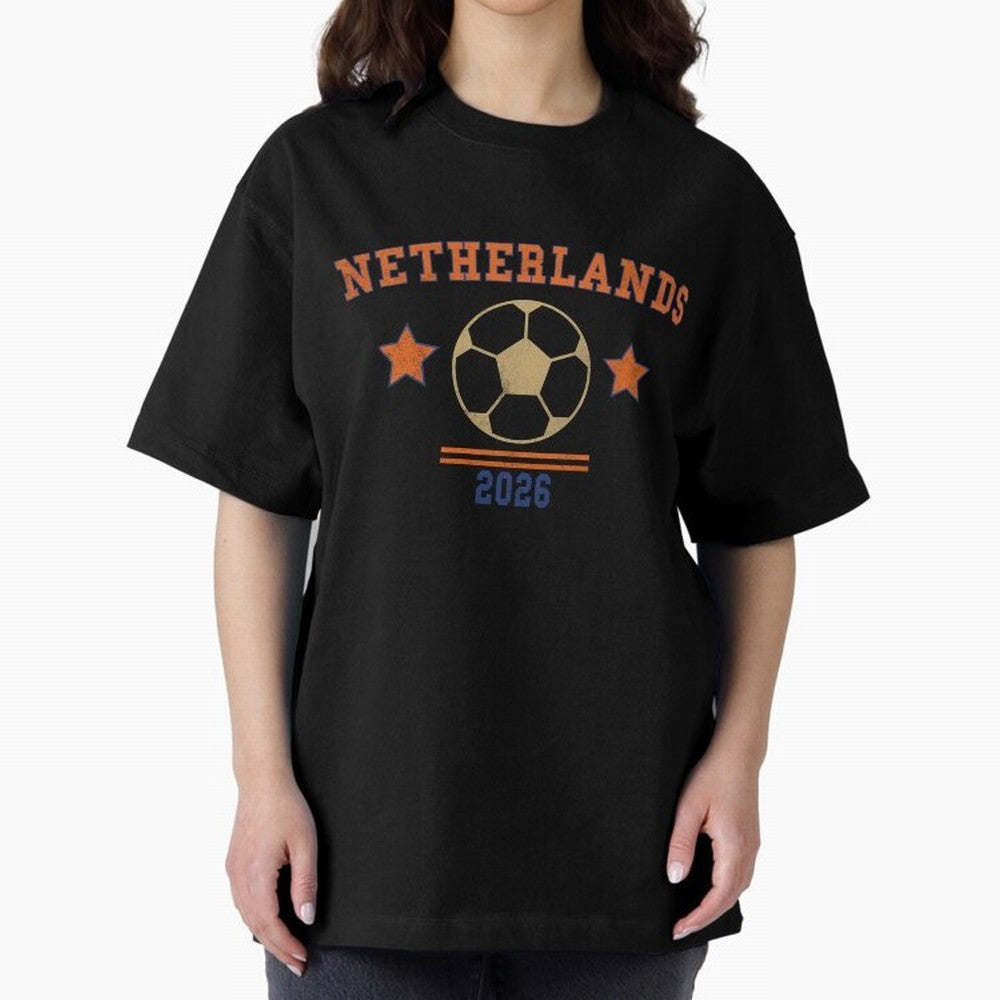 Netherlands ¡ª Vintage Soccer Tee Oversized T-Shirt Wear the Spirit of Global Football Passion for FIFA World Cup 2026 USA Canada Mexico, Celebrating Mbappe and Neymar, Argentina, France and Brazil, Champion Mindset, Group Stage Buzz, Knockout
