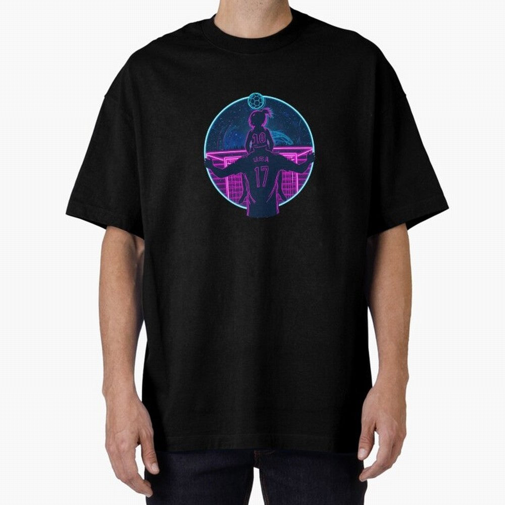 Retro Soccer Fatherhood Art Oversized T-Shirt Represent the Passion of Match Day Hype around FIFA World Cup 2026 USA Canada Mexico, Haaland, Brazil, Classic Soccer Heritage, Championship Pressure, Fan Loyalty and International Pride; Created for