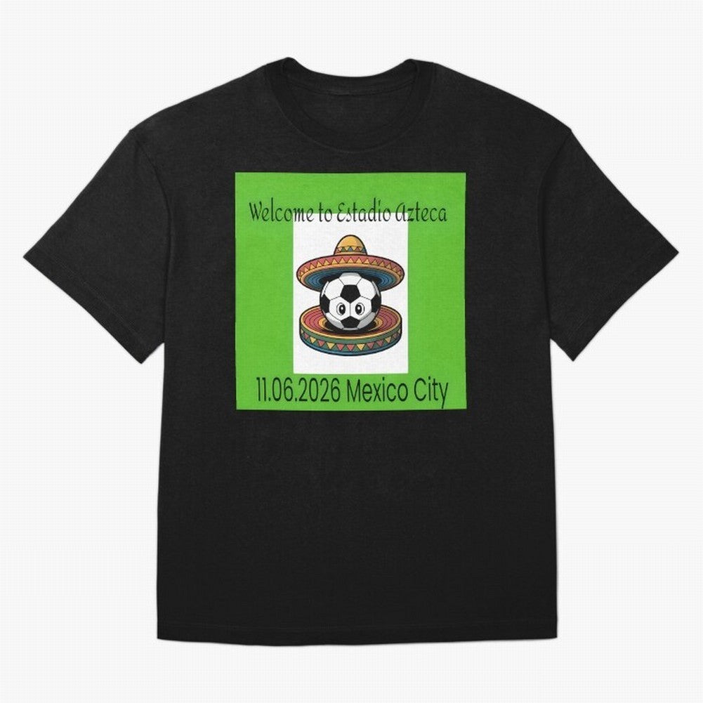 Welcome to Estadio Azteca Mexico City June 11, 2026 Oversized T-Shirt Upgrade FIFA World Cup 2026 USA Canada Mexico Spirit, Filled with France and Portugal, Haaland, Supporter Pride, Iconic Celebrations, Legendary Names and Global Match Day Energy;