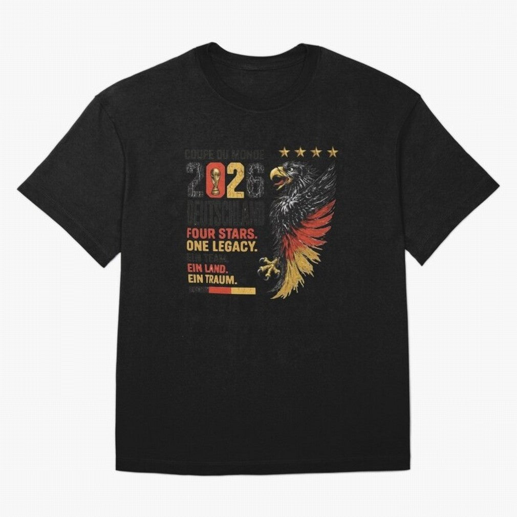 Germany Soccer World Cup 2026 Eagle Vintage Design Oversized T-Shirt Celebrate Fan Favorites in FIFA World Cup 2026 USA Canada Mexico for Fans of CR7 and Messi and France, Bringing Goal Celebration Energy, Supporter Heritage, Football Icons and