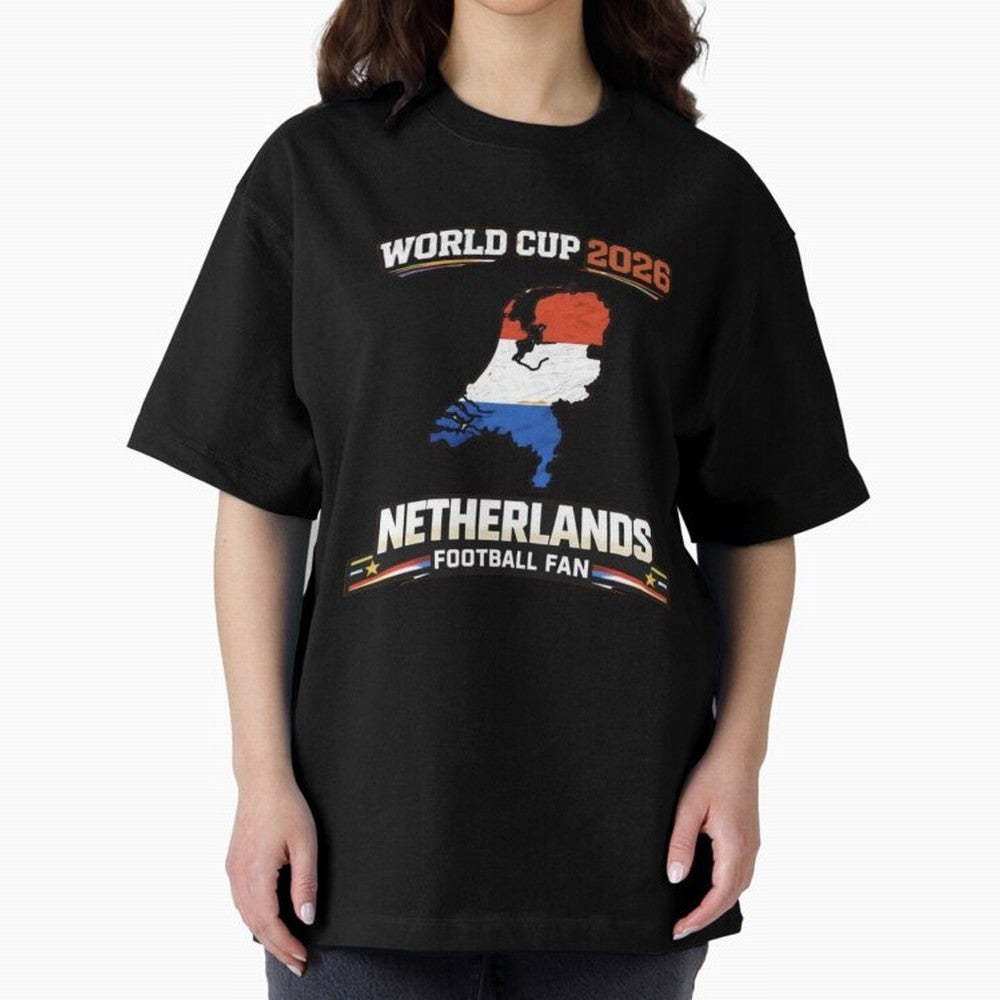 Netherlands Football Fan World Cup 2026 - Dutch Map Vintage Art Oversized T-Shirt Show Fan Pride Across Match Day Hype around FIFA World Cup 2026, Mbappe and Neymar, Germany, Retro Football Energy, Iconic Rivalries, Trophy Chase Drama and Stadium