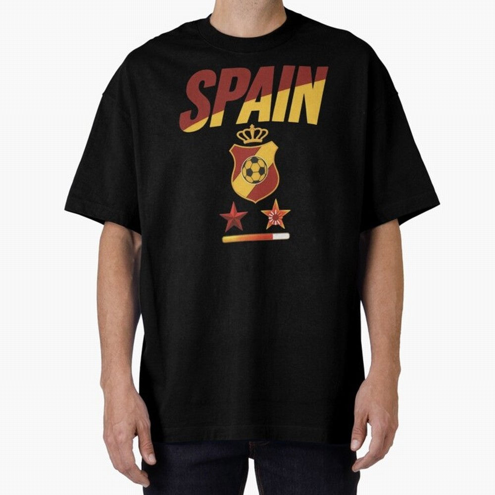 Spain Football World Cup 2026 - La Roja Stars Loading Oversized T-Shirt Keep the Match Day Mood of FIFA World Cup 2026 USA Canada Mexico Spirit, Built around Brazil, Portugal and Argentina, Mbappe and Neymar, Match Day Excitement, Supporter