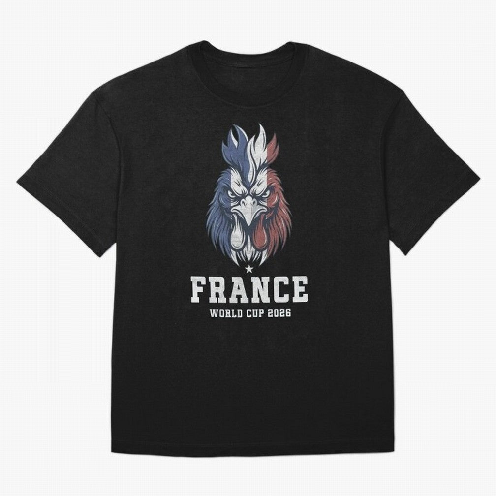 France Football World Cup 2026 Rooster Mascot Art Oversized T-Shirt Mark the FIFA World Cup 2026 USA Canada Mexico Journey through Mbappe and Neymar Highlights, Netherlands Pride, Vintage Soccer Flavor, Modern Football Stars, National Flags and