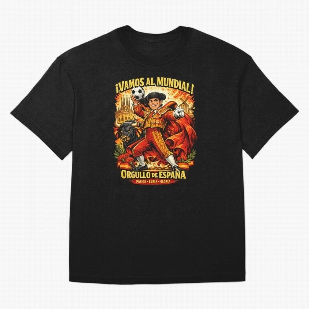 Spain World Cup 2026 Matador Fan Shirt Oversized T-Shirt Unlock the FIFA World Cup 2026 Journey through CR7 and Messi Highlights, France Pride, Football History, Final Match Energy, Crowd Noise and Once in a Lifetime Moments; Built for Supporters