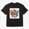 World Football Mascots ¨C Ultimate Soccer Fan Cartoon Design Oversized T-Shirt Stand with Match Day Hype around FIFA World Cup 2026 Group Stage, Messi and Cristiano Ronaldo, England, Fan Favorite Moments, National Team Passion, Big Match Drama and