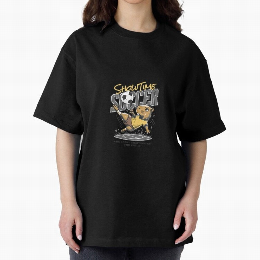 Capybara Playing Soccer Football Gray Vibes Oversized T-Shirt Get Ready for FIFA World Cup 2026 USA Canada Mexico Capturing Messi, Neymar and Mbappe, Argentina Energy, Vintage Soccer Flavor, Modern Football Stars, National Flags and Final Night