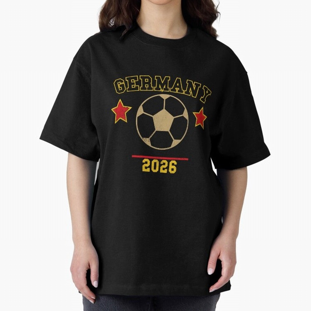 Germany 2026 ¡ª Vintage Soccer Tee Oversized T-Shirt Bring a Champion Mindset to FIFA World Cup 2026 Group Stage Spirit, Featuring England, France and Netherlands, Messi, Neymar and Mbappe, Match Day Excitement, Supporter Culture, Golden Goals and