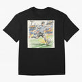 Dynamic Soccer Power Kick - Blue & White Jersey Style Oversized T-Shirt Back Your Heroes with FIFA World Cup 2026 Group Stage for Fans of Cristiano Ronaldo and Germany, Bringing Sports Nostalgia, International Competition, Famous Players and