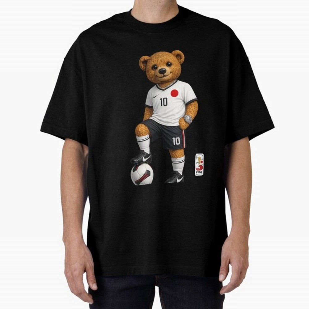 Japan Soccer Bear World Cup Teddy Bear Oversized T-Shirt Live the Energy of Match Day Hype around FIFA World Cup 2026, Haaland and Mbappe, Portugal, Tournament Hype, Historic Matchups, Family Viewing Parties and Global Sports Pride; Perfect for