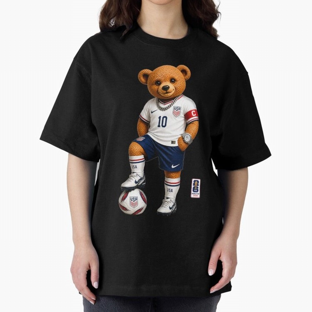 USA Soccer Bear World Cup 2026 Teddy Bear Oversized T-Shirt Bring a Champion Mindset to FIFA World Cup 2026 USA Canada Mexico Featuring Neymar, Argentina and Brazil Energy, Game Day Rituals, Football Legends, Country Pride and the Road to the