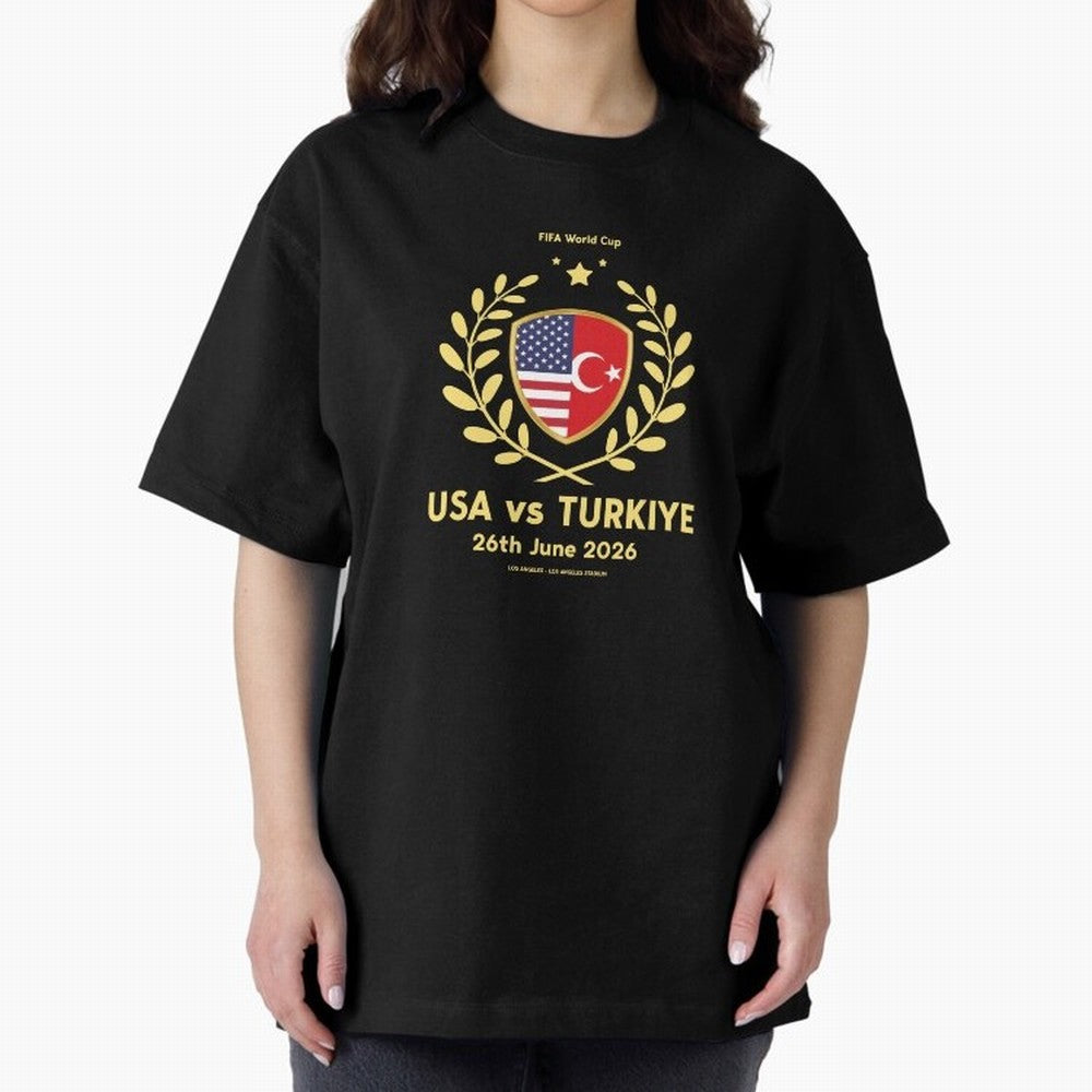 Copy of FIFA World Cup - USA v Turkiye Oversized T-Shirt Experience FIFA World Cup 2026 USA Canada Mexico for Fans of CR7 and Messi and England and Germany, Bringing Goal Celebration Energy, Supporter Heritage, Football Icons and Worldwide