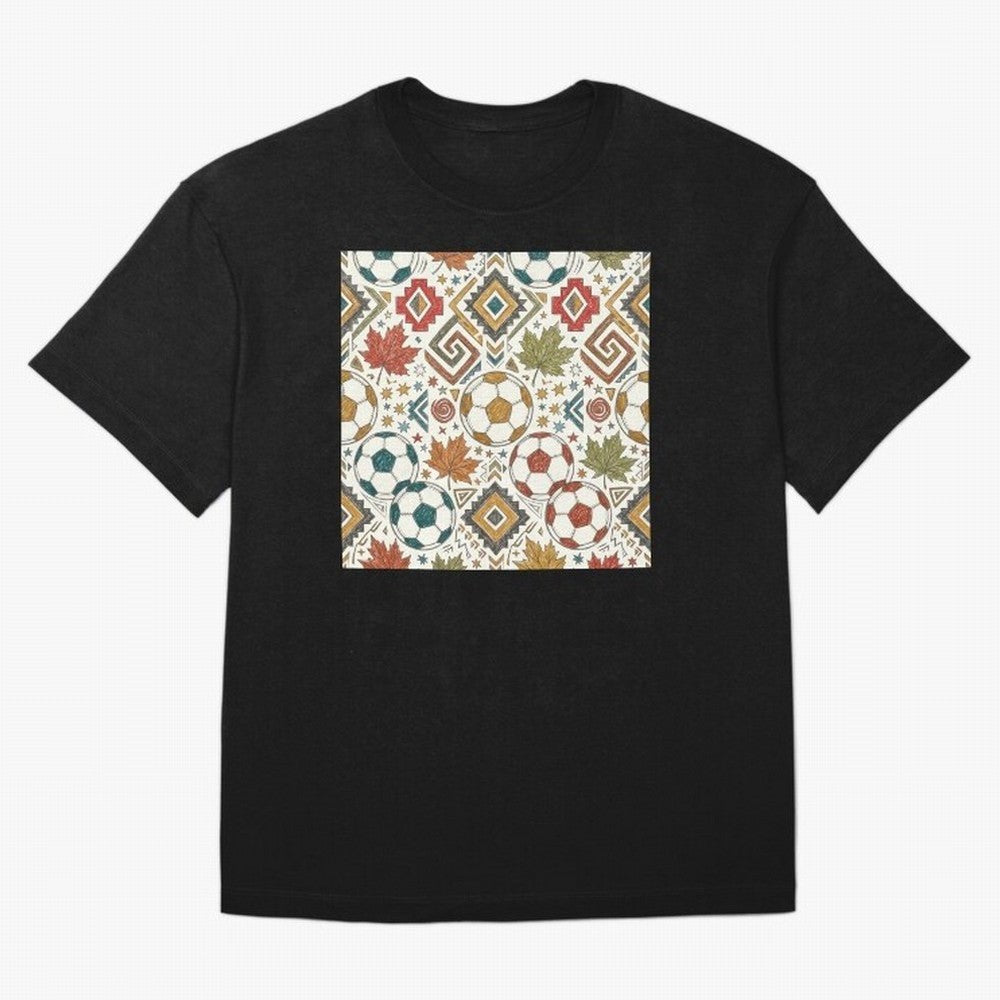 2026 World Cup Unity: Aztec & Maple Soccer Pattern Oversized T-Shirt Bring Retro Soccer Energy to FIFA World Cup 2026 USA Canada Mexico Spirit, Centered on Germany, Mbappe, Football History, Final Match Energy, Crowd Noise and Once in a Lifetime