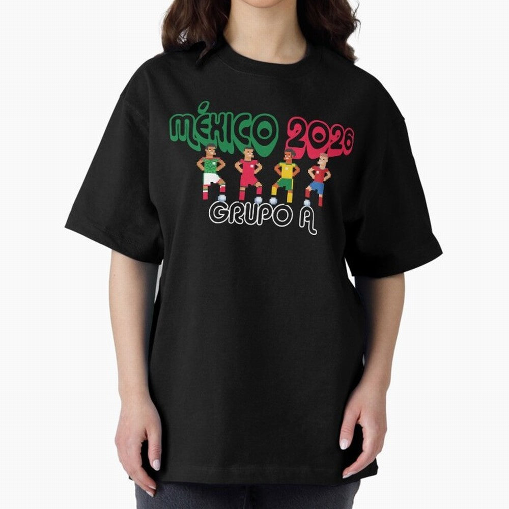 Mexico 2026 Group A Oversized T-Shirt Remember FIFA World Cup 2026 Spirit, with Argentina, Neymar, Worldwide Fan Energy, Dramatic Goals, Stadium Lights and Championship Celebrations; Perfect for Supporters Who Want Bold Football Energy, Global