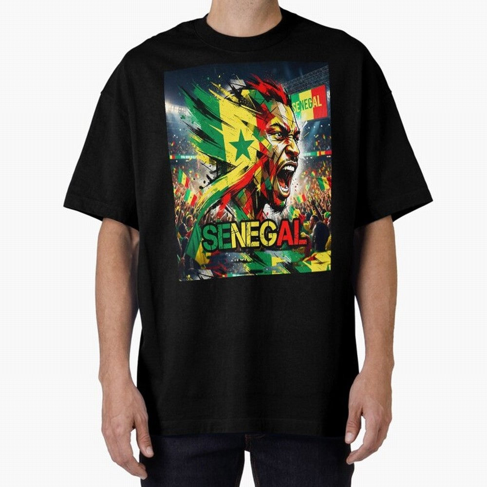 SENEGAL FOOTBALL TEAM Oversized T-Shirt Feel the Heartbeat of FIFA World Cup 2026 Group Stage for Fans of Messi and Cristiano Ronaldo and England, France and Netherlands, Bringing Tournament Hype, Historic Matchups, Family Viewing Parties and
