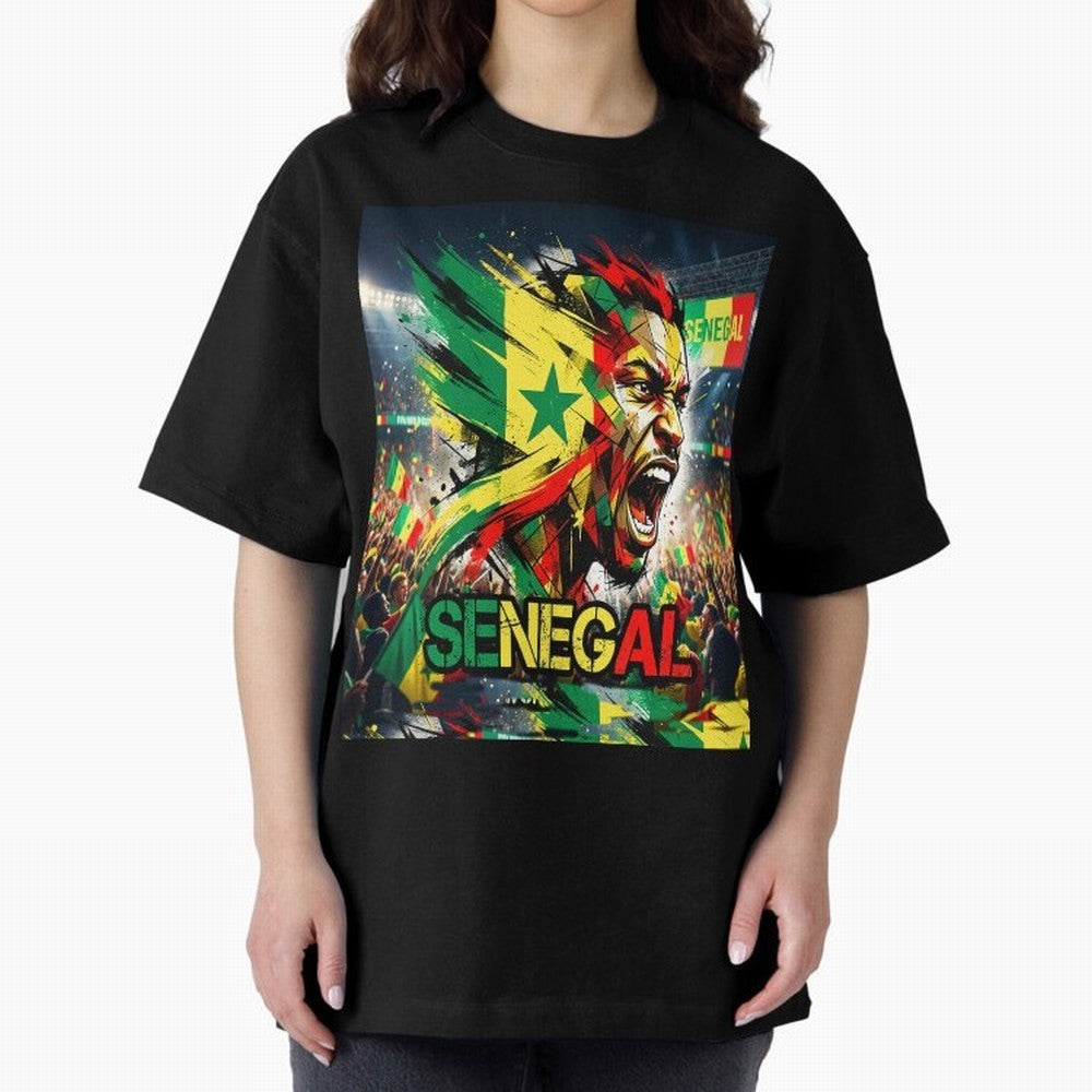 SENEGAL FOOTBALL TEAM Oversized T-Shirt Feel the Heartbeat of FIFA World Cup 2026 Group Stage for Fans of Messi and Cristiano Ronaldo and England, France and Netherlands, Bringing Tournament Hype, Historic Matchups, Family Viewing Parties and