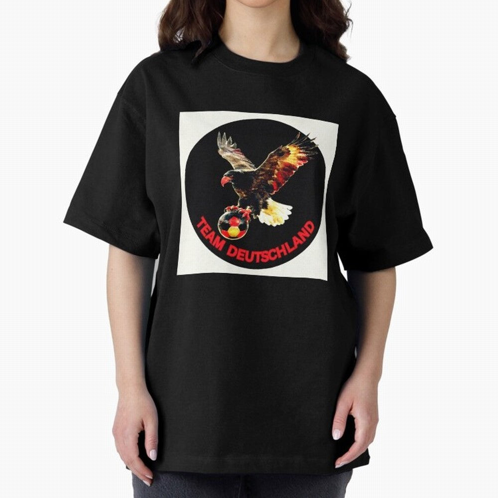 Eagle motif TEAM Germany Oversized T-Shirt Bring FIFA World Cup 2026 USA Canada Mexico for Fans of CR7 and Messi and Argentina, Bringing Championship Spirit, Famous Goals, Roaring Crowds and International Football Unity; Created for Match Day