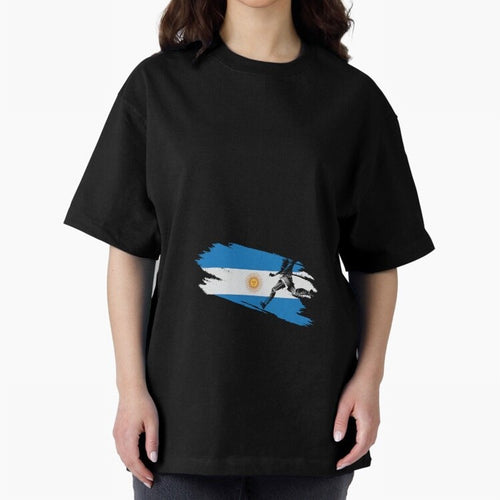 Argentina 2026 ¨C Muchachos ¨C Rumbo a la Cuarta en USA 2026 Oversized T-Shirt Mark FIFA World Cup 2026 Spirit, Inspired by Argentina, France and Brazil, Messi and Cristiano Ronaldo, Football Passion, Legendary Performances, Festival Vibes and