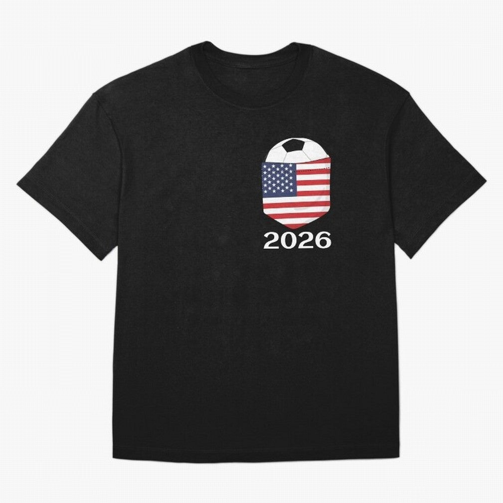 Soccer 2026 USA in the breast pocket Oversized T-Shirt Stand with FIFA World Cup 2026 USA Canada Mexico Spirit, Highlighting England, Neymar, Haaland and Cristiano Ronaldo, Retro Football Energy, Iconic Rivalries, Trophy Chase Drama and Stadium