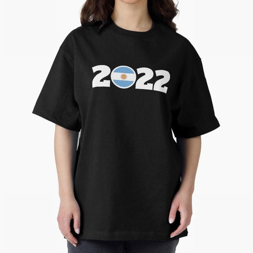 Argentina 2022 World Champions Three Stars Oversized T-Shirt Celebrate National Team Dreams in FIFA World Cup 2026 Group Stage for Fans of Cristiano Ronaldo and Spain and Netherlands, Bringing Classic Soccer Heritage, Championship Pressure, Fan