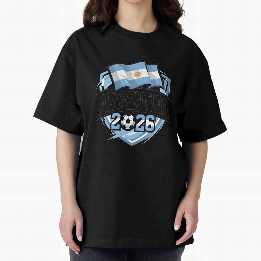 ARGENTINA World Cup 2026 Poster ¨C ARGENTINA Football Oversized T-Shirt Celebrate Fan Favorites in FIFA World Cup 2026 USA Canada Mexico Built around Cristiano Ronaldo, Argentina, France and Brazil Energy, Worldwide Fan Energy, Dramatic Goals,