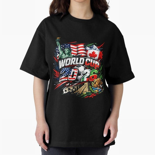 2026 North America Football Championship Oversized T-Shirt Feel International Energy from the FIFA World Cup 2026 USA Canada Mexico Journey through Cristiano Ronaldo Highlights, Portugal, Spain and Germany Pride, Match Day Excitement, Supporter
